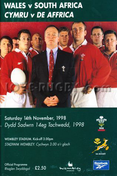1998 Wales v South Africa  Rugby Programme
